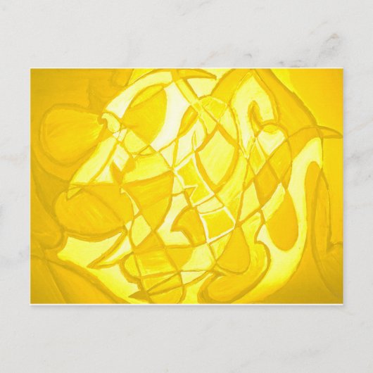 Lemon Yellow Abstract Briefkaart (Voorkant)