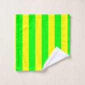 Lemon Yellow and Lime Green Stripes Bad Handdoek (Wasdoekje)