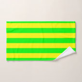 Lemon Yellow and Lime Green Stripes Bad Handdoek (Handdoek)