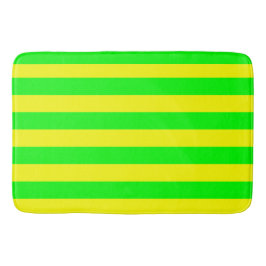 Lemon Yellow and Lime Green Stripes  Badmat