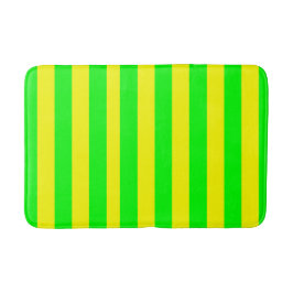 Lemon Yellow and Lime Green Stripes  Badmat