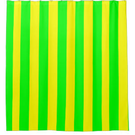Lemon Yellow and Lime Green Stripes  Douchegordijn