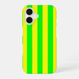 Lemon Yellow and Lime Green Stripes  iPhone 16 Hoesje