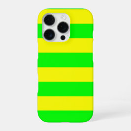 Lemon Yellow and Lime Green Stripes  iPhone 16 Pro Hoesje
