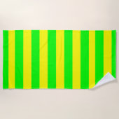 Lemon Yellow and Lime Green Stripes  Strandlaken (Voorkant)