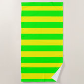 Lemon Yellow and Lime Green Stripes  Strandlaken (Voorkant)
