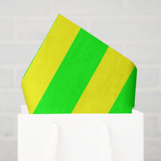 Lemon Yellow and Lime Green Stripes Tissuepapier (Cadeauzakje)