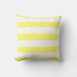 Lemon Yellow and White Bold Stripes Kussen