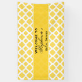 Lemon Yellow and White Quatrefoil Pattern Bridal Spandoek (Verticaal)