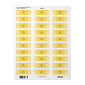 Lemon Yellow and White Quatrefoil Pattern Etiket (Full Sheet)