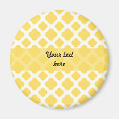 Lemon Yellow and White Quatrefoil Pattern Magneet (Voorkant)