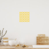 Lemon Yellow and White Quatrefoil Pattern Poster (Keuken)