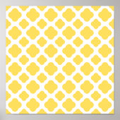 Lemon Yellow and White Quatrefoil Pattern Poster (Voorkant)