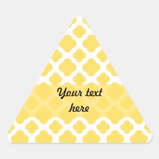 Lemon Yellow and White Quatrefoil Pattern Sticker (Voorkant)