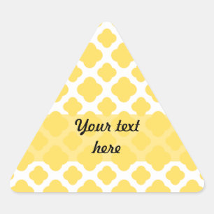 Lemon Yellow and White Quatrefoil Pattern Sticker