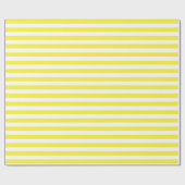 Lemon Yellow and White Stripes Pattern Gift Cadeaupapier (Vlak)