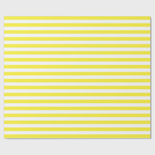 Lemon Yellow and White Stripes Pattern Gift Cadeaupapier (Vlak)