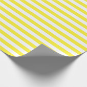 Lemon Yellow and White Stripes Pattern Gift Cadeaupapier (Hoek)