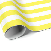Lemon Yellow and White Stripes Pattern Gift Cadeaupapier (Rol Hoek)