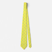 Lemon Yellow Aqua Monogram Initiaal Stropdas (Voorkant)