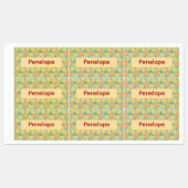 Lemon yellow blue pattern Labels with name (Vel)