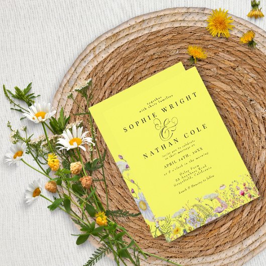 Lemon Yellow Boho Weddenschap Kaart