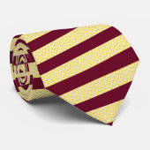 Lemon Yellow Burgundy Striped Neck Tie Stropdas (Opgerold)
