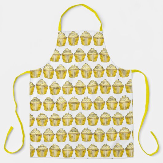 Lemon Yellow Buttercrème, cupcake Cake Frosting Schort (Voorkant)
