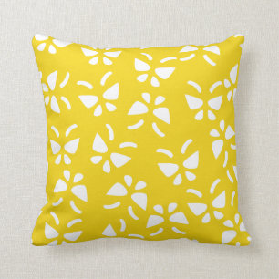 Lemon Yellow Butterfly Pillow Kussen
