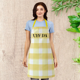 Lemon Yellow Check Farmhouse Uff Da Schort