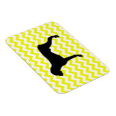 Lemon Yellow Chevron met Boxer Silhouette Magneet (Rechterzijde)