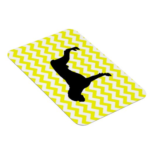 Lemon Yellow Chevron met Boxer Silhouette Magneet (Rechterzijde)