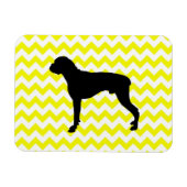 Lemon Yellow Chevron met Boxer Silhouette Magneet (Horizontaal)
