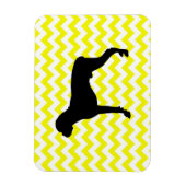 Lemon Yellow Chevron met Boxer Silhouette Magneet (Verticaal)