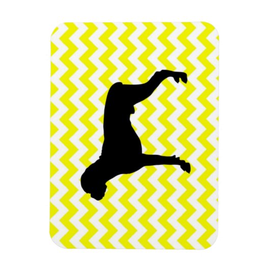 Lemon Yellow Chevron met Boxer Silhouette Magneet (Verticaal)