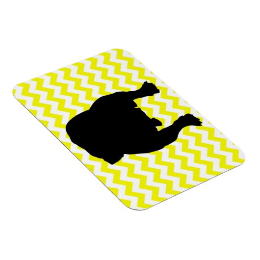Lemon Yellow Chevron met Engelse Bulldog Shadow Magneet (Rechterzijde)
