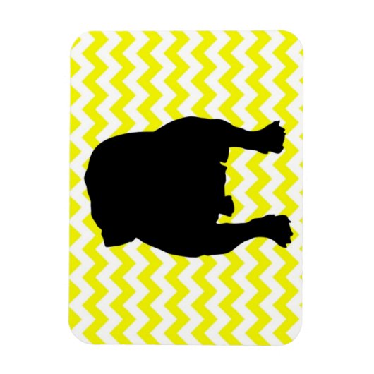 Lemon Yellow Chevron met Engelse Bulldog Shadow Magneet (Verticaal)