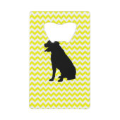 Lemon Yellow Chevron met labrador Retriever Creditkaart Flessenopener (Voorkant)
