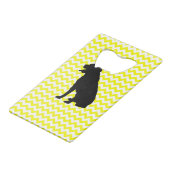 Lemon Yellow Chevron met labrador Retriever Creditkaart Flessenopener (Voorkant Gekanteld)