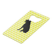 Lemon Yellow Chevron met labrador Retriever Creditkaart Flessenopener (Achterkant Gekanteld)