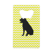 Lemon Yellow Chevron met labrador Retriever Creditkaart Flessenopener (Achterkant)