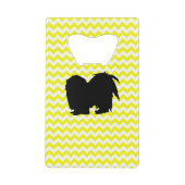 Lemon Yellow Chevron met Shih Tzu Silhouette Creditkaart Flessenopener (Voorkant)