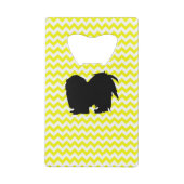 Lemon Yellow Chevron met Shih Tzu Silhouette Creditkaart Flessenopener (Achterkant)