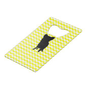Lemon Yellow Chevron met Yorkie Silhouette Creditkaart Flessenopener
