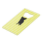 Lemon Yellow Chevron met Yorkie Silhouette Creditkaart Flessenopener