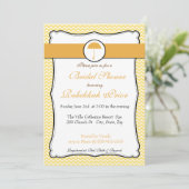 Lemon Yellow Chevron Vrijgezellenfeest Invite Kaart (Staand voorkant)