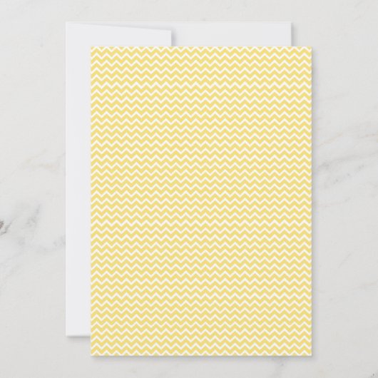 Lemon Yellow Chevron Vrijgezellenfeest Invite Kaart (Achterkant)