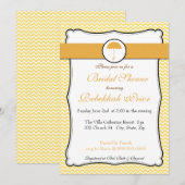 Lemon Yellow Chevron Vrijgezellenfeest Invite Kaart (Voorkant / Achterkant)