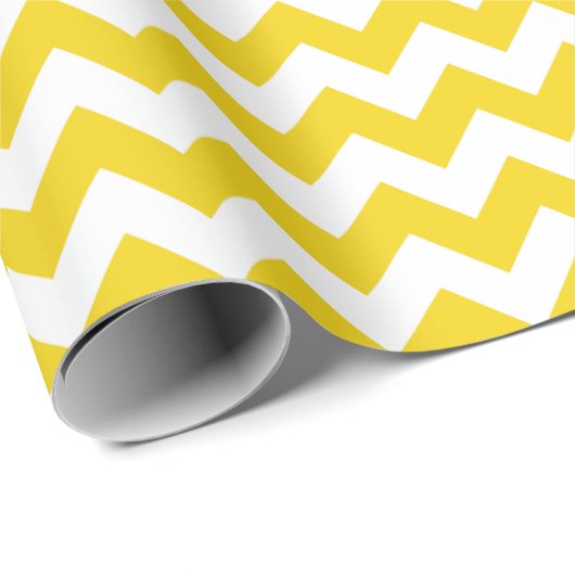 Lemon Yellow Chevron Zigzag Wrapping Paper Cadeaupapier (Rol Hoek)