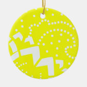 Lemon yellow cirtus grafisch puntgeometrisch patro keramisch ornament (Voorkant)